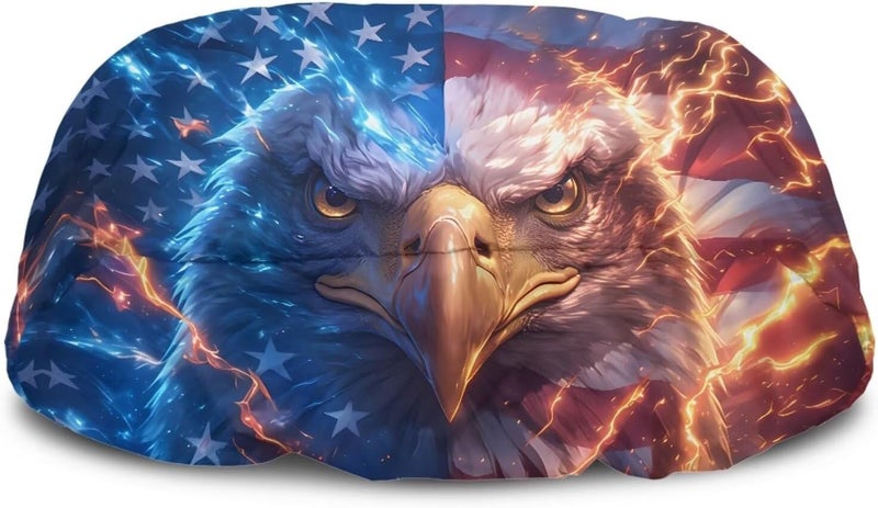 Mintulipy Cool Eagle Flag Winch Cover, Heavy Duty Waterproof Dust-Proof Winch Protection Cover for Electric Winches 8500-17500 lbs, Indoor/Outdoor (23”x11”x11”) - Image 1